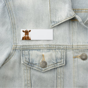 Porte-nom Art Brown d'animal de ferme de vache