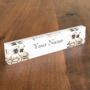 Porte-nom Art de bouledogue français