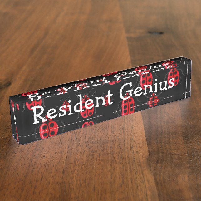 Porte-nom Art de coccinelles (Taille)