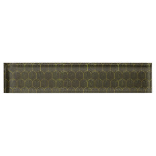 Porte-nom Art Déco En Or Et Noir