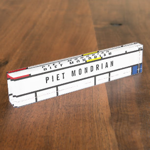 Porte-nom Art Moderne Géométrique Minimaliste De Stijl Mondr