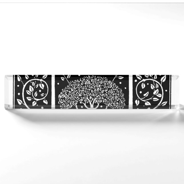 Porte-nom Art Nouveau Tree Beardsley Motif (Devant)