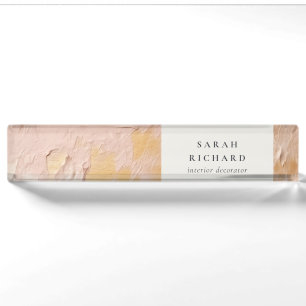 Porte-nom Artisan classique Bush Pink Gold Paint Business
