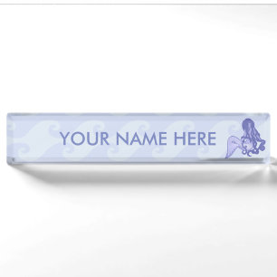 Porte-nom Assis Mermaid bleu