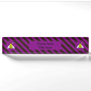 Porte-nom Assistant Abeille magique d'Halloween Purple et ba