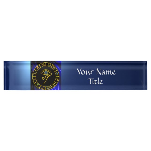 Porte-nom ASTRAL HORUS OEIL, BLUE TALISMAN Astrologie Graphi (Devant)