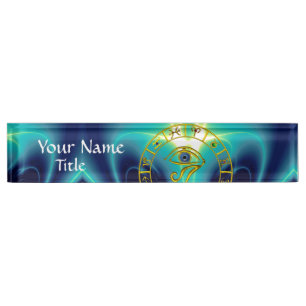 Porte-nom ASTRAL HORUS OEIL, BLUE TALISMAN Astrologie Zodiac