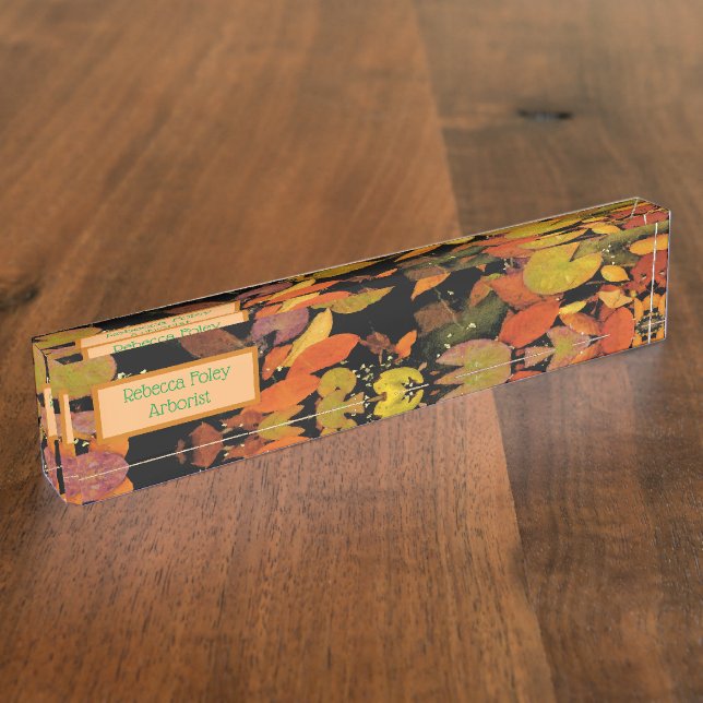 PORTE-NOM AUTOMNE LES FEUILLES FLOTTANT SUR L'ÉTANG (Taille)