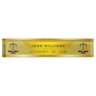Porte-nom Avocat À Droit Gold Noir échelle juridique classiq