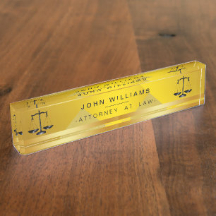 Porte-nom Avocat À Droit Gold Noir échelle juridique classiq