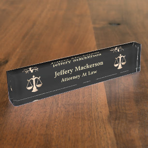 Porte-nom Avocat à la loi Échelles de justice Avocat Juge