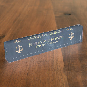 Porte-nom Avocat à la loi Échelles de justice Avocat Juge