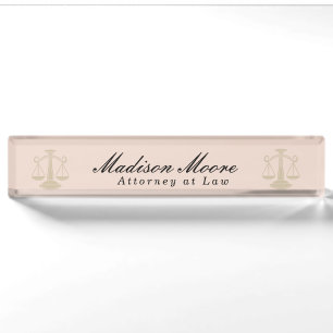 Porte-nom Avocat professionnel Blush Pink