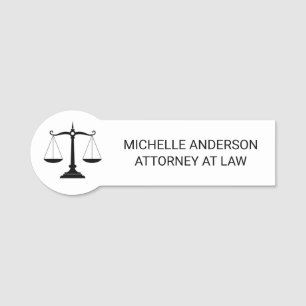 Porte-nom Avocat professionnel branché noir blanc