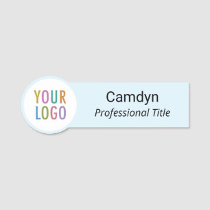 Porte-nom Baby Blue Circle Nametag Company Logo Round Formé