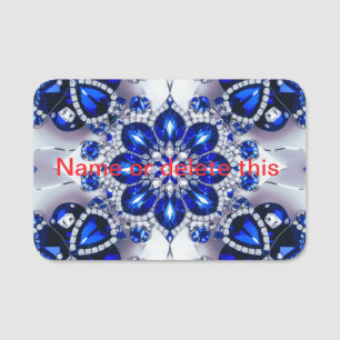 Porte-nom Balise de nom avec couleurs Bleu Blanc