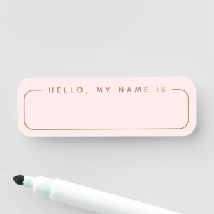 Porte-nom Balise de nom blanc de Mariage rose moderne minima