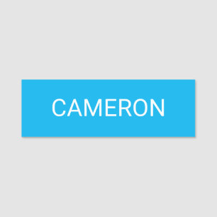 Porte-nom Balise de nom classique 3x1 Magnétique ou Pin Ciel