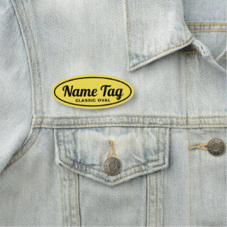 Porte-nom Balise de nom classique jaune rétro