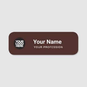 Porte-nom Balise de nom de la broche Brown foncée ou magnéti