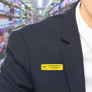 Porte-nom Balise de nom de la marque commerciale Jaune Long