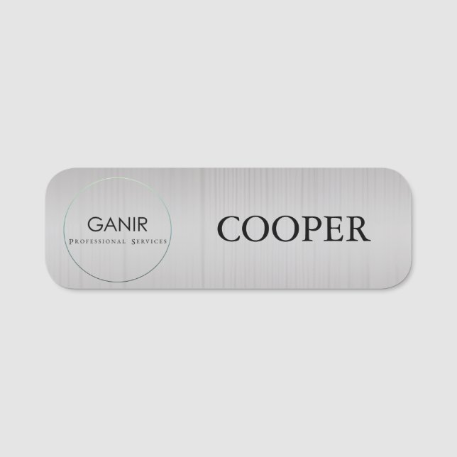 PORTE-NOM BALISE DE NOM DE LA SOCIÉTÉ FAUX SILVER (Devant)