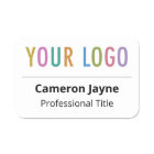 Balise de nom de l'employé magnétique avec logo de