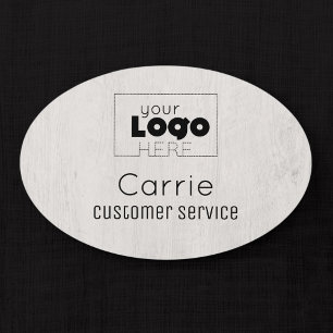 Porte-nom Balise de nom de l'employé pour le logo blanc