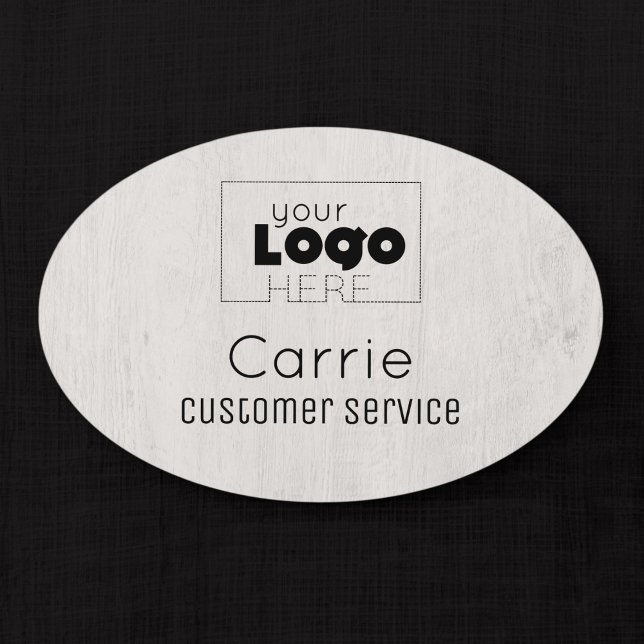 Porte-nom Balise de nom de l'employé pour le logo blanc (Créateur téléchargé)