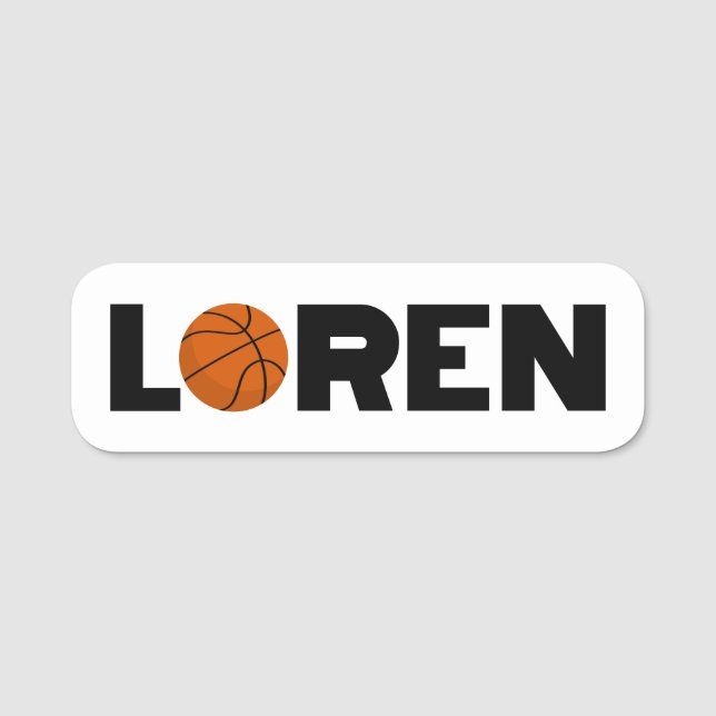 Porte-nom Balise de nom de Loren Basketball (Devant)