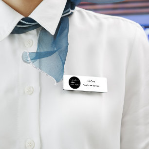 Porte-nom Balise de nom de votre logo brossé radial métal 