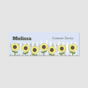 Porte-nom Balise de nom du tournesol d'été et de la clôture 