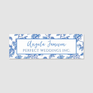 Porte-nom Balise de nom Floral Blue Chinoiserie