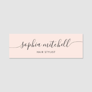 Porte-nom Balise de nom minimaliste stylish Script Blush Pin