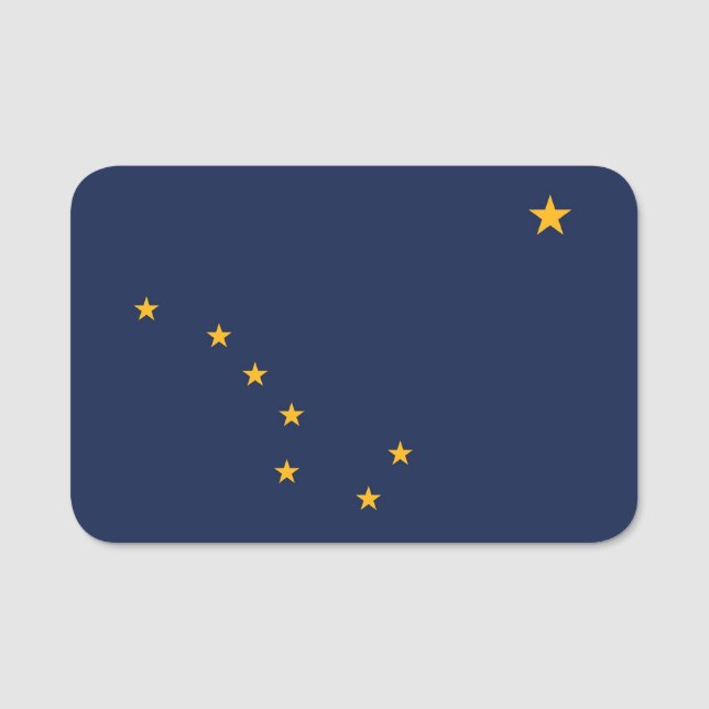 Porte-nom Balise de nom patriotique avec drapeau de l'Alaska (Devant)