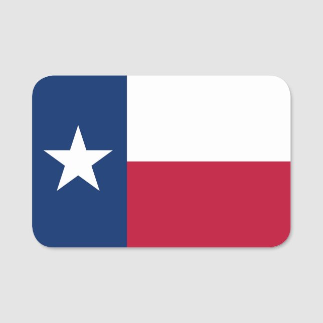 Porte-nom Balise de nom patriotique avec drapeau du Texas (Devant)