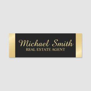 Porte-nom Balise de nom professionnel Black and Gold