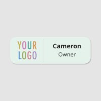 Balise de nom vert clair Logo d'entreprise Coins a