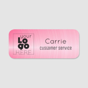 Porte-nom Balise de votre logo Brossé Radial Hot Pink Nom