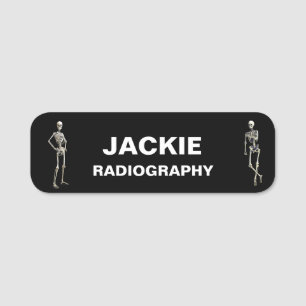 Porte-nom Balise Deux Skeletons Radiology Black Name