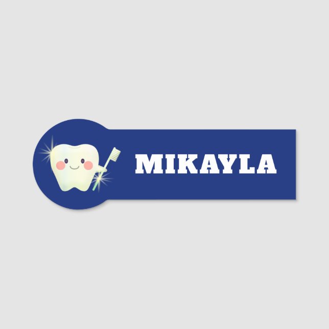 Porte-nom Balise Happy Shiny Tooth    DentalName (Devant)