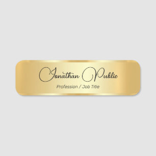 Porte-nom Balises de nom Custom Calligraphed Script Gold Loo