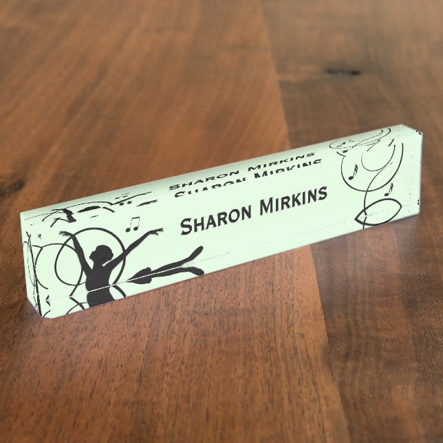 Porte-nom Ballerina Danse avec Musique Vert (Taille)