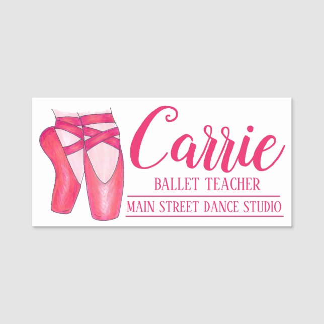 Porte-nom Ballet rose Pointe Toe Chaussure Ballerina Dance S (Devant)