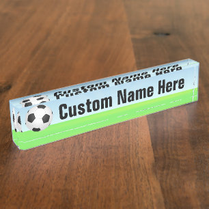 Porte-nom Ballon de football un jour ensoleillé