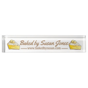 Porte-nom Banana Cream Pie Slice Boulangerie Pâtisserie Chef