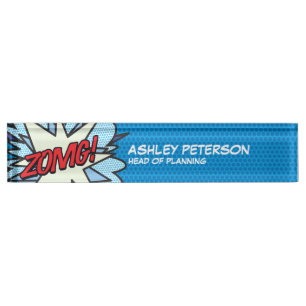 Porte-nom Bande dessinée Pop Art Flash ZOMG