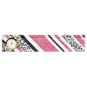 Porte-nom Bandes d'empreinte de léopard de parties scintill