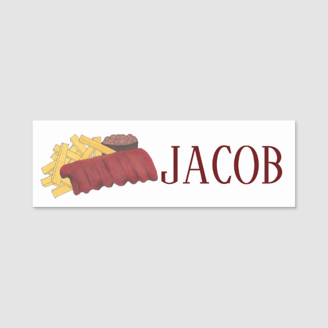 Porte-nom Barbecue Barbecue Spare Ribs Restaurant Barbecue N (Devant)