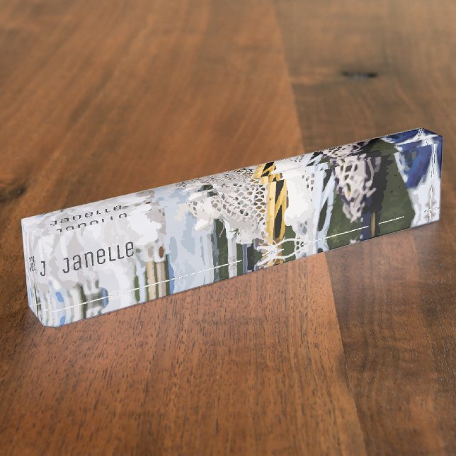 Porte-nom Bâtons de crosse à aquarelle (Taille)